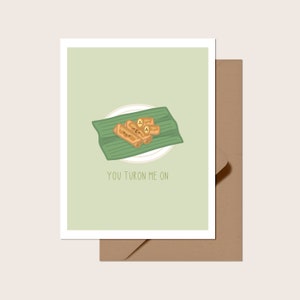 グリーティング カードに「You Turon Me」と書いてあります | 中は空白 | かわいいフィリピン タガログ語カード、愛と記念日、しゃれ