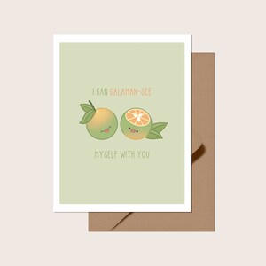 Posso Calaman-vedermi con te Biglietto di auguri / Interno vuoto / Carine carte d'amore e anniversario, gioco di parole, filippine/tagalog