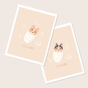 Es un Corg / Lindo Corgi Tarjeta de Felicitación Punny Felicitaciones Bebé Recién Nacido