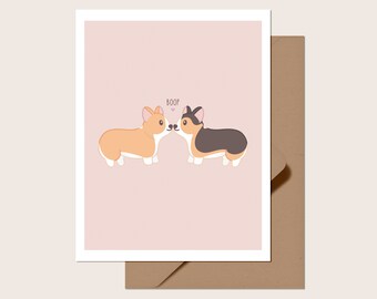 Boop Greeting Card | Corgi Anniversary Card
