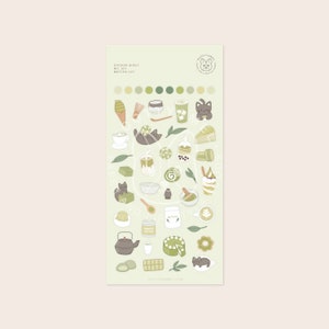 Matcha Sticker Bogen | Niedliche Aufkleber Journal Bakery