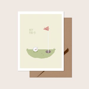 Tarjeta de felicitación Hoy Par-e / Interior en blanco / Linda tarjeta "Pensando en ti", golf, juego de palabras
