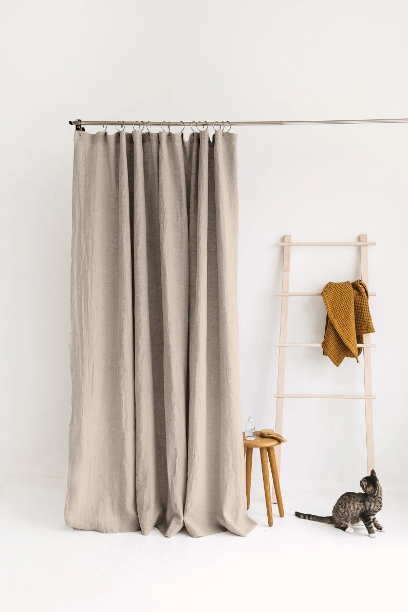 100% organic linen gots certified shower curtain chemical free looks rustic yet elegant completelyhandmade Natural