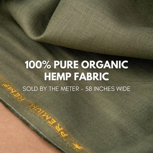 100% pure organic hemp fabric for garments, home furnishings, curtains, sewing, quilting, rug making, upholstery | sold by the yard
