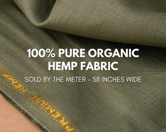 100% pure organic hemp fabric for garments, home furnishings, curtains, sewing, quilting, rug making, upholstery | sold by the yard