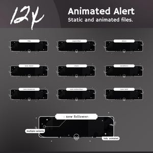 Alertes de stream animés Dark Shade : thème Gothic Black pour Twitch et OBS/Streamlabs
