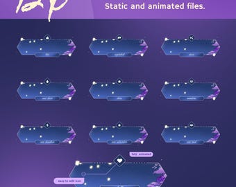 Animated Moonveil Lake Stream Alerts: Purple Sakura Lantern Night for Twitch and OBS/Streamlabs