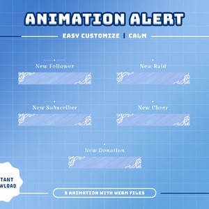 Calm Animated Stream Alerts/Stream Overlay/Transition/Panels/Pastel/Calm Theme/Simple/Smooth/BabyBlue/Snow/Liquid/Winter/Cute Theme
