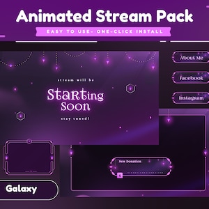 Transcendent Animated Stream Package/Transition/Stream Overlay/Panels/Sky/Simple/Aesthetic/Galaxy/Cute Theme/Celestial/Cozy/Chimmering