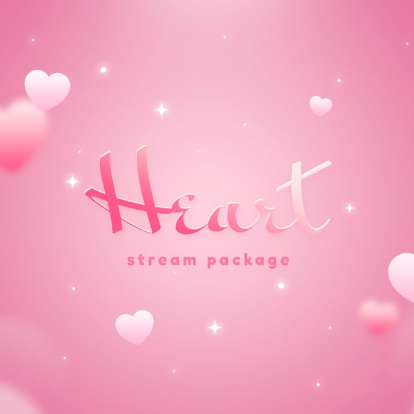Kawaii Pink Stream Overlay | Valentine Animated Pack | Twitch Youtube Kick | Alerts Panels Scenes | OBS Streamlabs