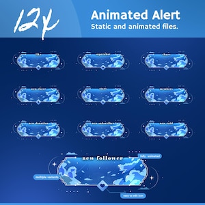 Animated Blue Sky Serenity Stream Alerts: Soft Blue Cloud Atmosphere for Twitch and OBS/Streamlabs