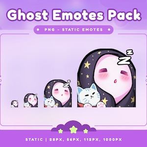 Sleeping Ghost Emotes Pack/Emote Bundle/Discord/Cute Ghost/Spooky Ghost/Twitch Emote/Cute Character/Spooky Season/Kawaii Halloween/Beauty
