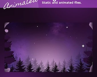Twilight Aurora Stinger Transition: Cozy Purple Night Forest for Twitch and OBS/Streamlabs