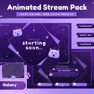 Sleepy Cat Animated Stream Package/Transition/Stream Overlay/Panels/Barn/Simple/Aesthetic/Kawaii/Cute/Animal/Cozy/Nature/Cat Lovers