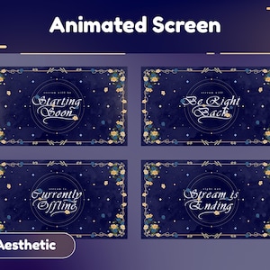 Royal Blossom Animated Stream Screen/Aesthetic Theme/Stream Overlay/Purple Color/Cute Theme/Twitch Set/Animation Screen/Kawaii/Flower Design