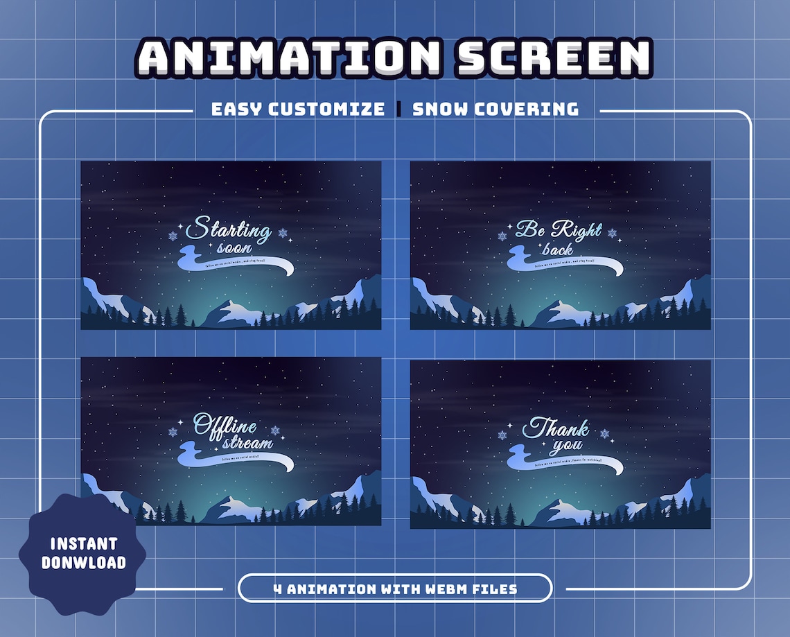 Snow Covering Animated Screen Package/stream Overlay/snow - Etsy