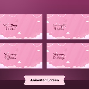 Dream Sky Animated Screen Package/Transition/Twitch Overlay/Pink Sky Theme/Cloud/Fun/Calm/Simple/Chill Theme/Aesthetic/VTuber Overlay