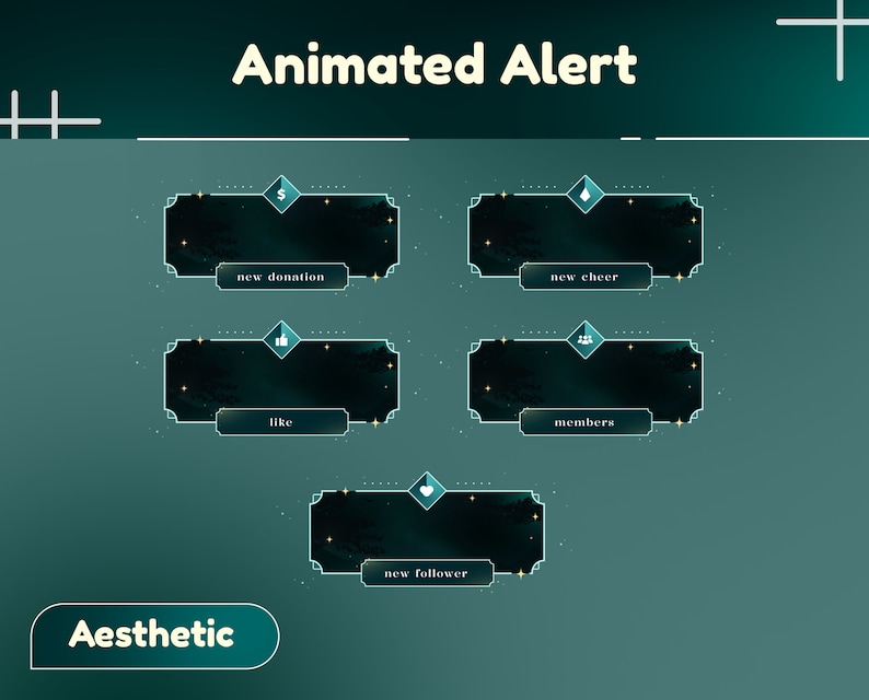 Emerald Woods Animated Alert Package/green Calm/aesthetic/green Theme ...
