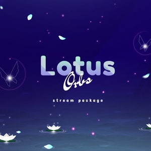 Lotus Orbs Animated Stream Package/Stream Overlay/Transition/Panels/Blue Theme/Calm/Chill/Sky/Celestial/Liquid/Lotus/Cute/Aquatic Aesthetic