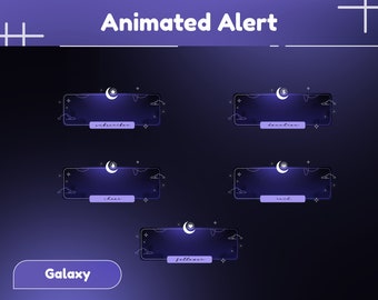 Moon Light Twitch Alert Package | Dark Theme, Animated Stream Set (Digital Download)