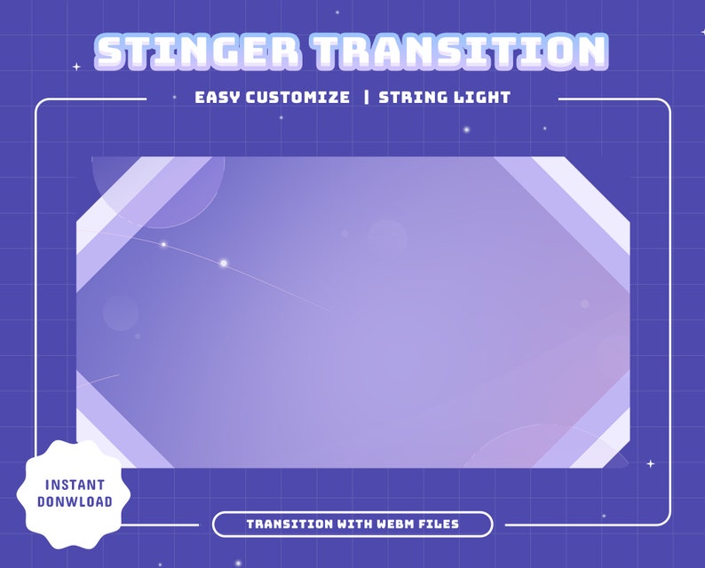 String Light Animated Stinger Transition: Soft Purple Glow for Obs ...