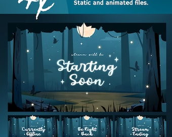 Animated Magical Forest Stream Screens: Mystic Green Woods for Twitch and OBS/Streamlabs
