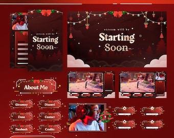 Christmas Feast Animated Stream Pack | Holiday Twitch Overlay (Digital Download)