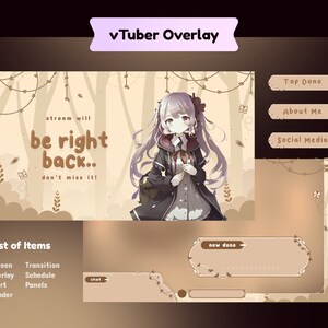 Serenity VTuber Animated Stream Package/Stream Overlay/Transition/Panels/VTuber Designs/Etsy VTuber/Aesthetic/Etsy Kawaii/Etsy Nature/Anime