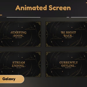 Paquete de pantalla animada Sky Line/Superposición de transmisión/Paquete de transmisión/Tema celestial/Transición/Panel/Tema místico/Galaxia/Dorado/Línea/Nube/Galaxia