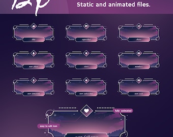 Animated Twilight Dreamscape Stream Alerts: Ethereal Purple Galaxy for Twitch and OBS/Streamlabs