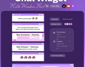 Retro Pixel Chat Widget | Windows Style UI | Twitch YouTube | Animated Alerts & Role Colors | StreamElements OBS