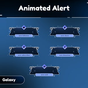 Eternal Eclips Animated Stream Alerts For Twitch, Kick, Youtube/Galaxy Theme/Stream Overlay/Panel/Transition/Sky/Simple/Aesthetic/Cute Theme