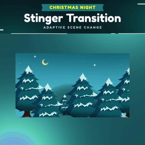 Christmas Night Animated Stinger Transition for Twitch/Pine Forest in Winter Twitch Transition for OBS Studio/Aesthetic Stream Transition
