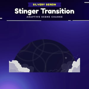 Silvery Serein Animated Stinger Transition Package for Twitch/Simple Elegant Stream Transition for OBS Studio/Aesthetic Twitch Transition