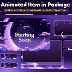 Galactic Dreamweave Animated Stream Pack/Galaxy Twitch Overlay/Cloud /Purple Overlay/Celestial Twitch Overlay/Streaming Assets/Dark Souls image 2