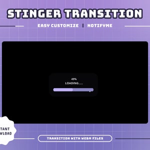 Notifyme Animated Stinger/Transition/Stream Overlay/Panels/Girly/Cute Theme/Blue/Lines/Simple/Chill/Feminine/Lovely/Lo-Fi