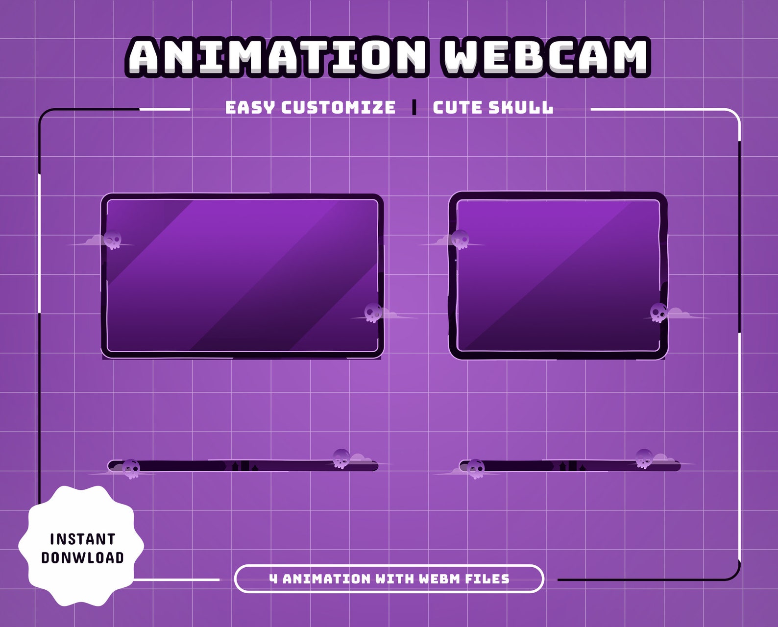 Cute Skull Animated Stream Package/transition/stream - Etsy