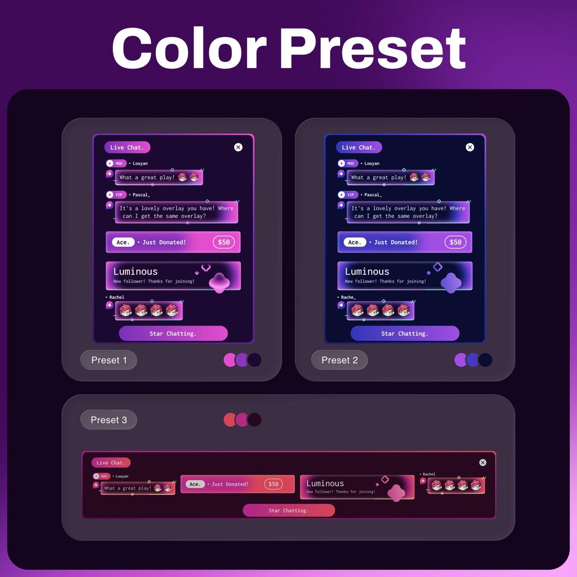 Vaporwave Neon Chat Widget for Streamers | Twitch, Youtube Kick, OBS ...