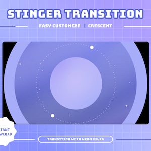 Crescent Animated Stream Transition/Celestial/Stream Overlay/Panels/Calm/Simple/Aesthetic/Cute Theme/Lines/Purple/Pastel/Galaxy/Star