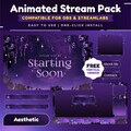 Mystic Twilight Animated Stream Overlay Package for Twitch\/Starry Nights Twitch Overlay\/Crescent Moon Stream\/Calm Vertical Stream for TikTok product logo