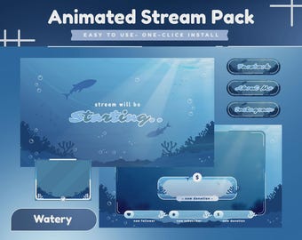 Animated Underwater Stream Overlay Pack | Deep Sea Sci Fi Ocean Survival Alerts (Digital Download)
