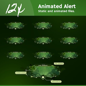 Alertes animées Nature Nest Stream : ambiance chaleureuse de forêt verte pour Twitch, TikTok et OBS/Streamlabs