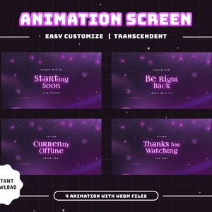 Transcendent Animated Stream Screens/Transition/Stream Overlay/Panels/Sky/Simple/Aesthetic/Galaxy/Cute Theme/Celestial/Cozy/Chimmering