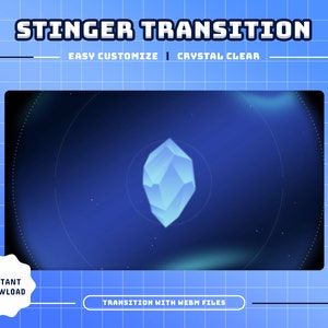 Crystal Clear Animated Stream Transition/Transition/Stream Overlay/Panels/Diamond/Blue/Crystal Graphic Design/Streamers Love Crystals