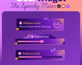Twitchフォロワー目標ウィジェット | スプーキーメーター | カスタマイズ可能なアニメーションハロウィンオーバーレイ | StreamElements Streamlabs OBS