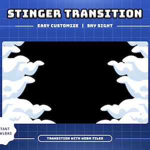 Sky Sight Stinger Transition: Soft Blue Cloud Night for Twitch and OBS/Streamlabs