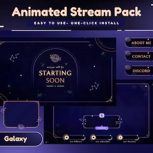 Astro Gate Animated Stream Package/Transition/Stream Overlay/Panels/Sky/Simple/Aesthetic/Galaxy/Cute Theme/Celestial/Cozy/Outer Space Style