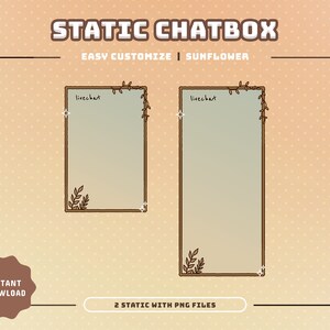 May include: Two static chatbox frames with a brown wooden frame and a leafy vine design. The frames are on a light orange background with a white polka dot pattern. The text "livechat" is at the top of each frame.
