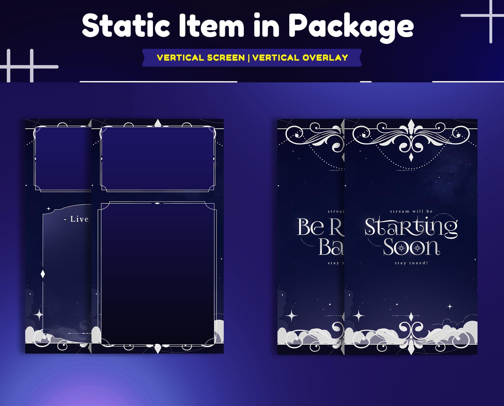 Serein Animated Stream Overlay | Elegant Silver Cloud Theme for Twitch ...