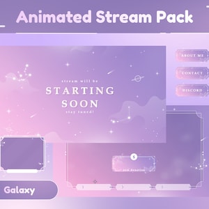 Pilaris Animated Stream Package/Transição/Sobreposição de fluxo/Painéis/Céu/Simples/Estético/Galáxia/Tema fofo/Celestial/Aconchegante/Estilo espacial